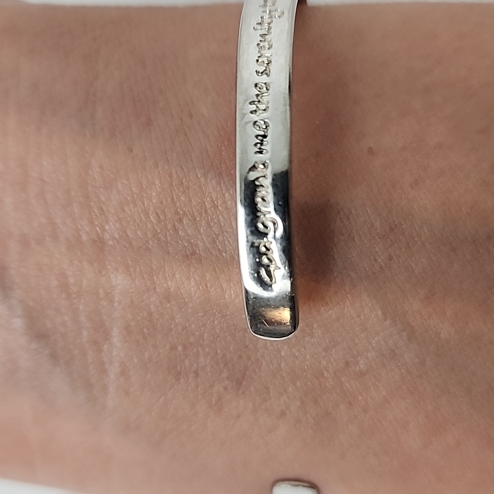 Serenity Prayer Bangle 'Courage' 925 Sterling Silver - Picture 2 of 16
